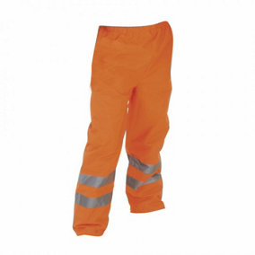 Yoko Mens Hi-Vis Waterproof Contractors Trousers / Pants (Pack of 2)
