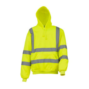 Yoko Mens High Visibility Pull-Over Hoodie (Pack of 2) Yellow (3XL)
