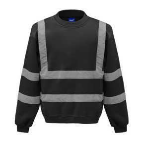 Yoko Unisex Adult Hi-Vis Sweatshirt Black (3XL)