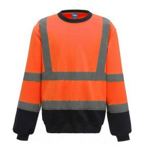 Yoko Unisex Adult Hi-Vis Sweatshirt Orange/Navy (XXL)