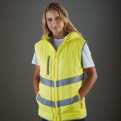 Yoko Unisex Adults Hi Vis Kensington Hooded Gilet