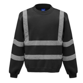 Yoko Unisex Hi-Vis Heavyweight Sweatshirt Black (2XL)
