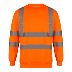 Yoko Unisex Hi-Vis Heavyweight Sweatshirt Hi Vis Orange (2XL)