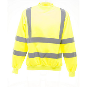 Yoko Unisex Hi-Vis Heavyweight Sweatshirt Hi-Vis Yellow (2XL)