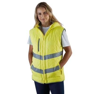 Yoko Womens/Ladies Kensington Hi-Vis Hooded Gilet - 3