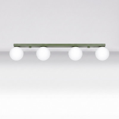 Yoli steel/glass olive green 4 Lights minimalist Ceiling lamps