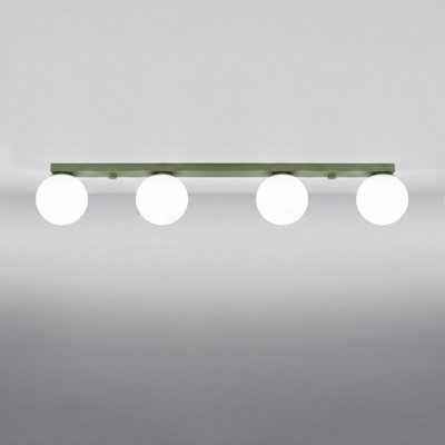 Yoli steel/glass olive green 4 Lights minimalist Ceiling lamps
