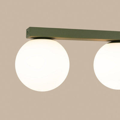 Yoli steel/glass olive green 4 Lights minimalist Ceiling lamps