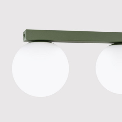Yoli steel/glass olive green 4 Lights minimalist Ceiling lamps