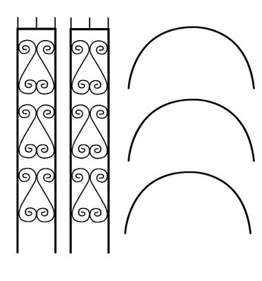 YORC Modern Metal Rose Arch Arbour 1067mm Wide x 2134mm High YRA42