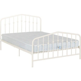 York 4ft6 Double Metal Bed Frame in a White Finish