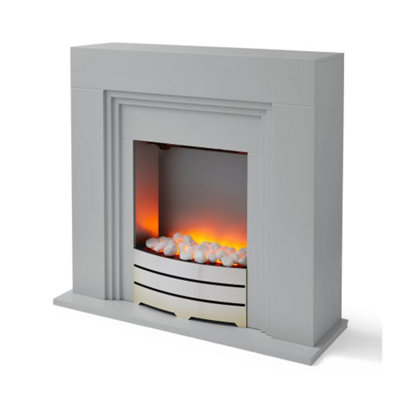 York Fireplace Suite Grey - 2 heat settings & adjustable thermostat Price Comparisons | Compare The Build