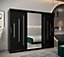 York I Mirrored Sliding Door Wardrobe in Black 2500mm (W)2000mm (H)2500mm (D)620mm - Smart and Stylish Storage Solution