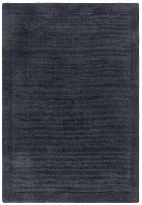 York Navy Blue Colour Plain Wool Tufted Rug Rug 120x170cm for the