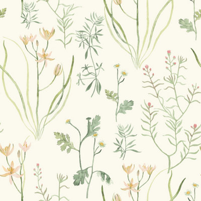 York Premium NR1565 Alpine Botanical Wallpaper, White