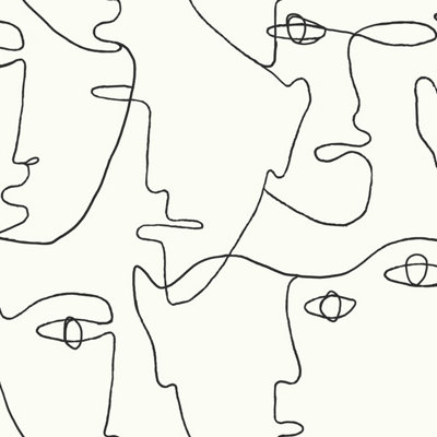 York Premium PSW1053RL Pablo Portraits Peel & Stick Wallpaper, Black