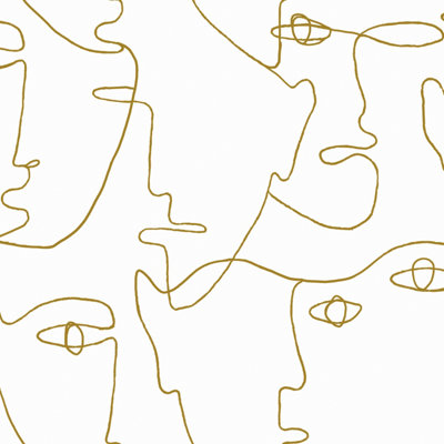 York Premium PSW1054RL Pablo Portraits Peel & Stick Wallpaper, Gold Metallic