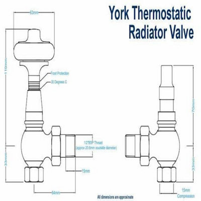 York Thermostatic Radiator Valves - Black Nickel - 5