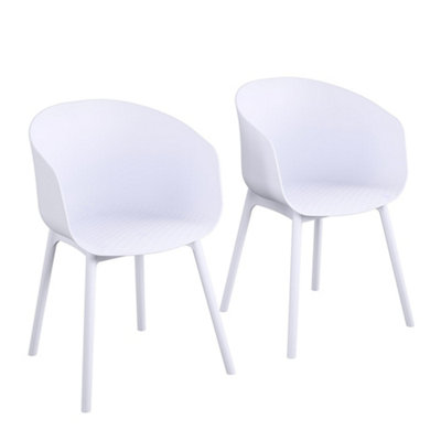 York xl Dining Chair in White, 2 pieces