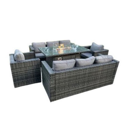 Yorkshire Rattan Garden Furniture Set 8 Seater
