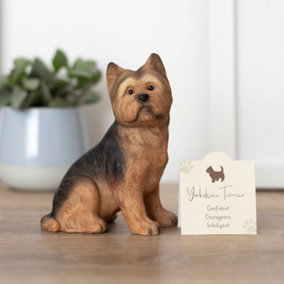 Yorkshire Terrier Dog Ornament with Mini Standing Sentiment Card