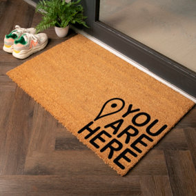 You Are Here Country Size Coir Doormat