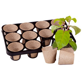 You Garden - Skeleton Shuttle Tray and 12 Bio Pots, Plastic-Free Potting On, Seedling Pots