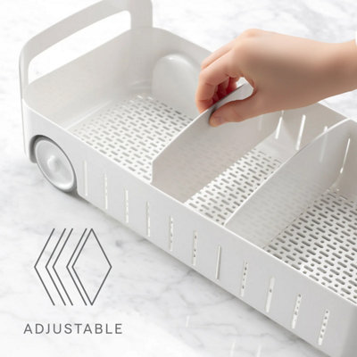 YouCopia 8" White Under Sink Rolling Bathroom Caddy Bin - 4