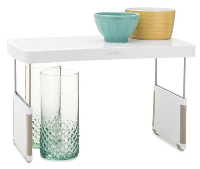 Youcopia Expandable Kitchen Storage Rack, Metal & Plastic Shelf Riser ...