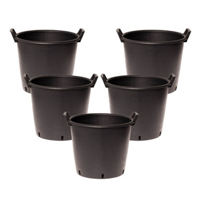 YouGarden 5 x Heavy Duty 50 Litre Plant Pots, 50cm Diameter - Plastic  Planters for Outdoor Plants,