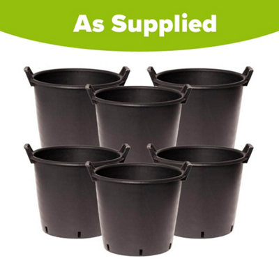 YouGarden 6 x Heavy Duty 50 Litre Plant Pots, 50cm Diameter - Plastic  Planters for Outdoor Plants,