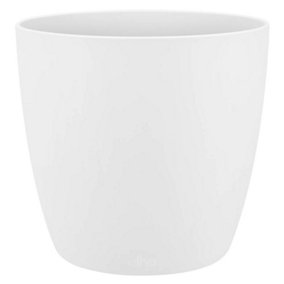 YouGarden Elho White Plastic Houseplant Pot Cover 16cm Indoor Plant Pots for Houseplants Home and Office Plastic Plant Pots
