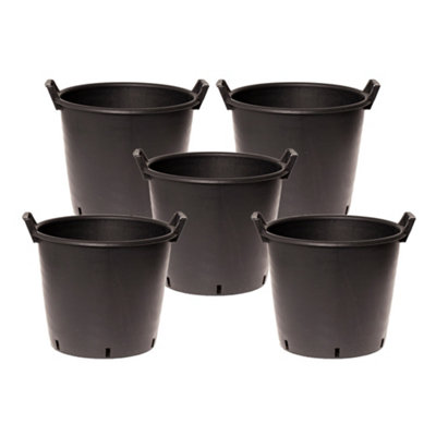 YouGarden Heavy Duty 30L Plant Pot, 5 x 40cm Diameter, Plastic Planters for Outdoor Plants, Large 15.7' Flower Pots for Gardens, P