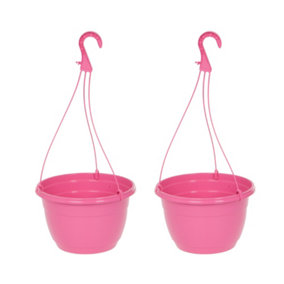 YouGarden Pair Pink Hanging baskets 11"