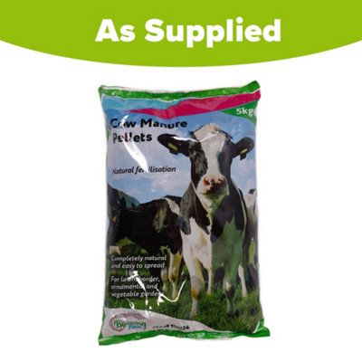 YouGarden Pelleted Cow Manure 5kg Bag, Organic Fertiliser for Roses, Veg & Flowers, Soil Improver & Water Retainer
