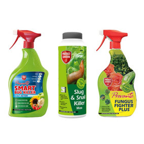 YouGarden Pest Control Kit, with Smart Bug Killer, Fungal Fighter Plus, Slug & Snail Killer Max, Set of Three Essential Garden Car