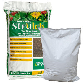 YouGarden Strulch Mulch 9kg and Premium Professional Compost 40L Bag, Organic Solution to Weed Killer, Natural Slug Deterrent, Mul