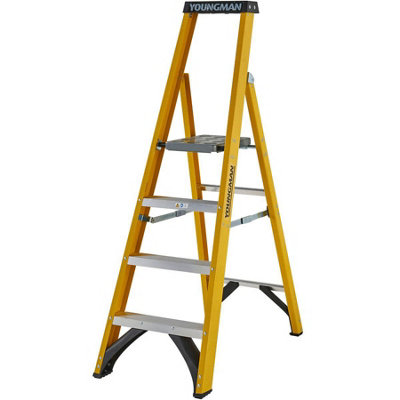 Youngman S400 Fibreglass Platform Stepladder 4 Tread - 52745418