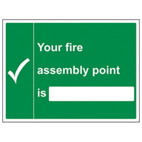 Your Fire Assembly Point Safety Sign - Rigid Plastic - 600x400mm (x3)