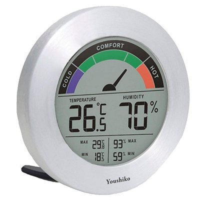 Youshiko Digital Thermometer Hygrometer with Comfort Level Display & Maximum