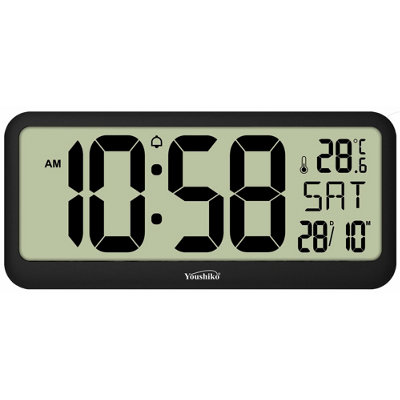 Youshiko Extra Large XL Jumbo Radio Controlled Digital Silent Wall Clock (Official UK Version) XXL Bold Time Digits