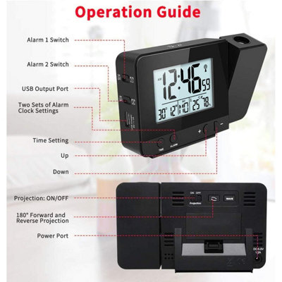 Youshiko Radio Control Projection Alarm Clock - 3