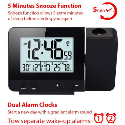 Youshiko Radio Control Projection Alarm Clock - 7