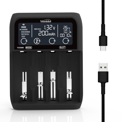 Youshiko YC6500 New UK Version USB Intelligent Smart battery charger NI-MH/CD Li-ion LiFePo4 battery