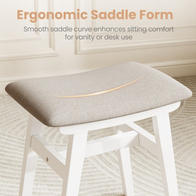 YQJJGL Solid wood Dressing Table Stool with Fabric Padded Seat, 42 x 24 ...