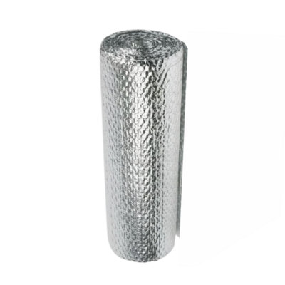 Yuzet 1.2m x 50m Silver Multi-purpose Double Aluminium Bubble Insulation Foil. Loft
