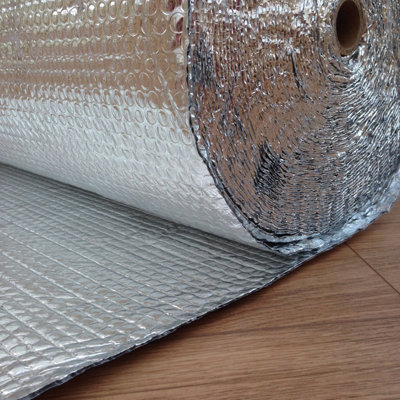 Yuzet 1.2m x 50m Silver Multi-purpose Double Aluminium Bubble Insulation Foil. Loft - 4