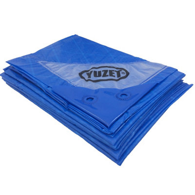 Yuzet Blue XT Heavy Duty Tarpaulin Waterproof Sheet Cover 1.8m x 2.4m