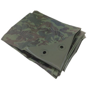 Yuzet Green Camouflage XT Heavy Duty Tarpaulin Waterproof Sheet Cover 7m x 11m