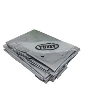 Yuzet Silver XT Heavy Duty Tarpaulin Waterproof Sheet Cover 2.4m x 3m